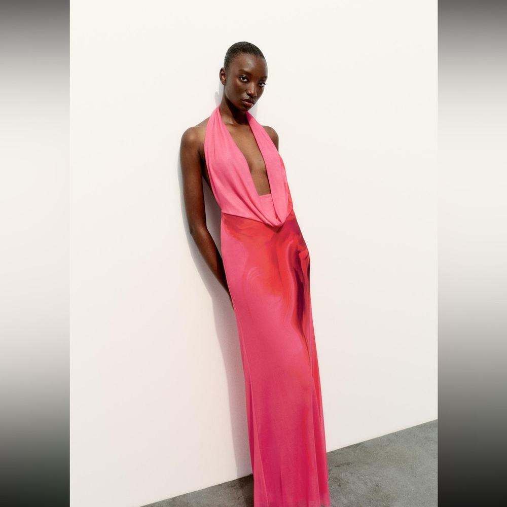 Zara Tulle Halter Dress